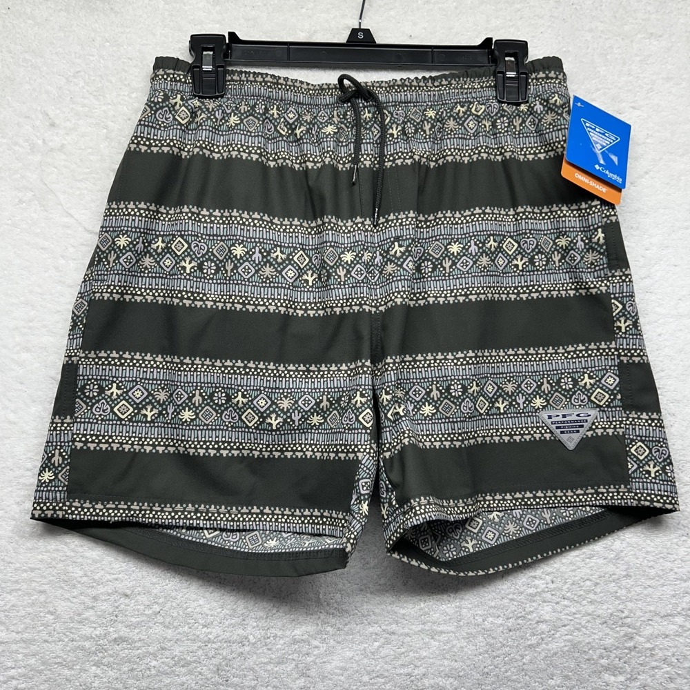 Columbia PFG Mens Size Gray XL Rambler Printed Water Shorts